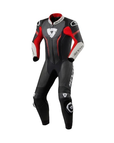 Rev'it | Classic leather one-piece suit - Argon Black-Neon Red