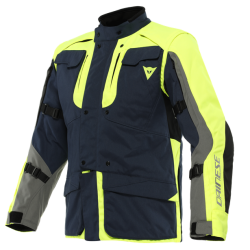 Motorcycle jacket Dainese Alligator tex black iris fluo yellow