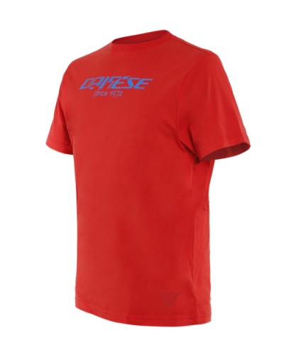 T-shirt in cotone con stampe - Dainese T-SHIRT PADDOCK LONG - Lava-Red/Sky-Diver