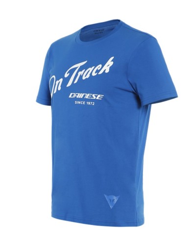 T-shirt in cotone con stampe - Dainese T-SHIRT PADDOCK TRACK - Sky-Diver/White